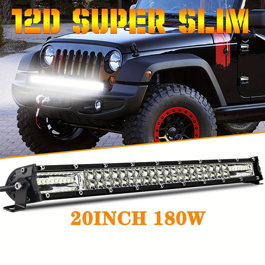 Super Slim 12D 20 Inch LED Light Bar - Perfect for Offroad 4x4 Trucks, ATV, Boats & Tractors!