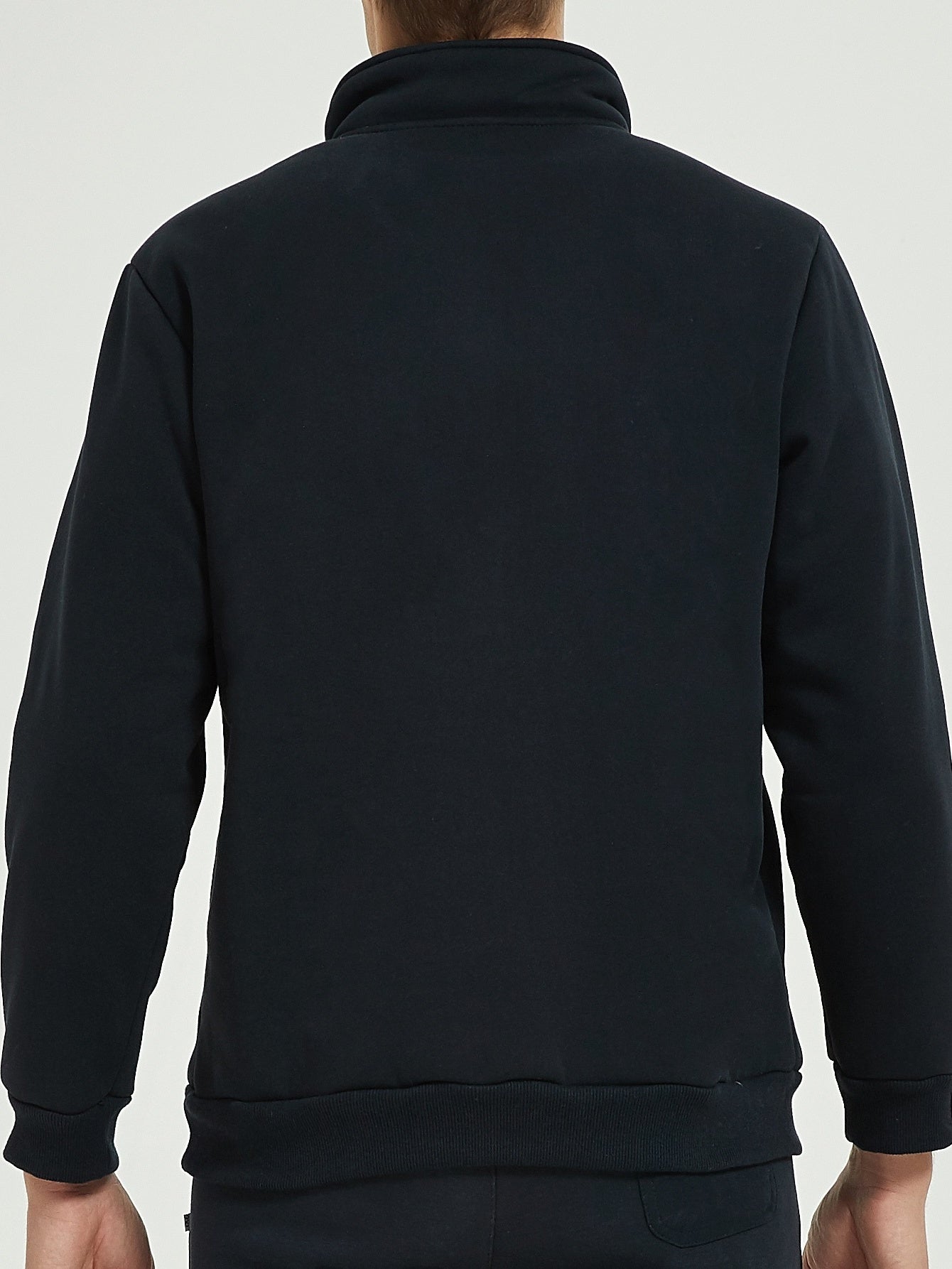 Sudadera con cuello de banda para hombre de talla grande con cremallera para deportes\u002al aire libre, jersey de moda de gran tamaño para otoño\u002Finvierno, ropa de hombre