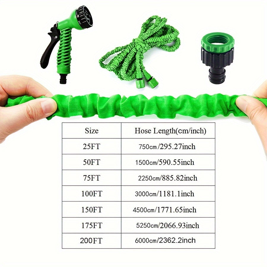 1pc Expandable Garden Hose With Water Gun Flexible Water Hose With 7 Function Nozzle Lightweight Retractable Garden Hose For Outdoor