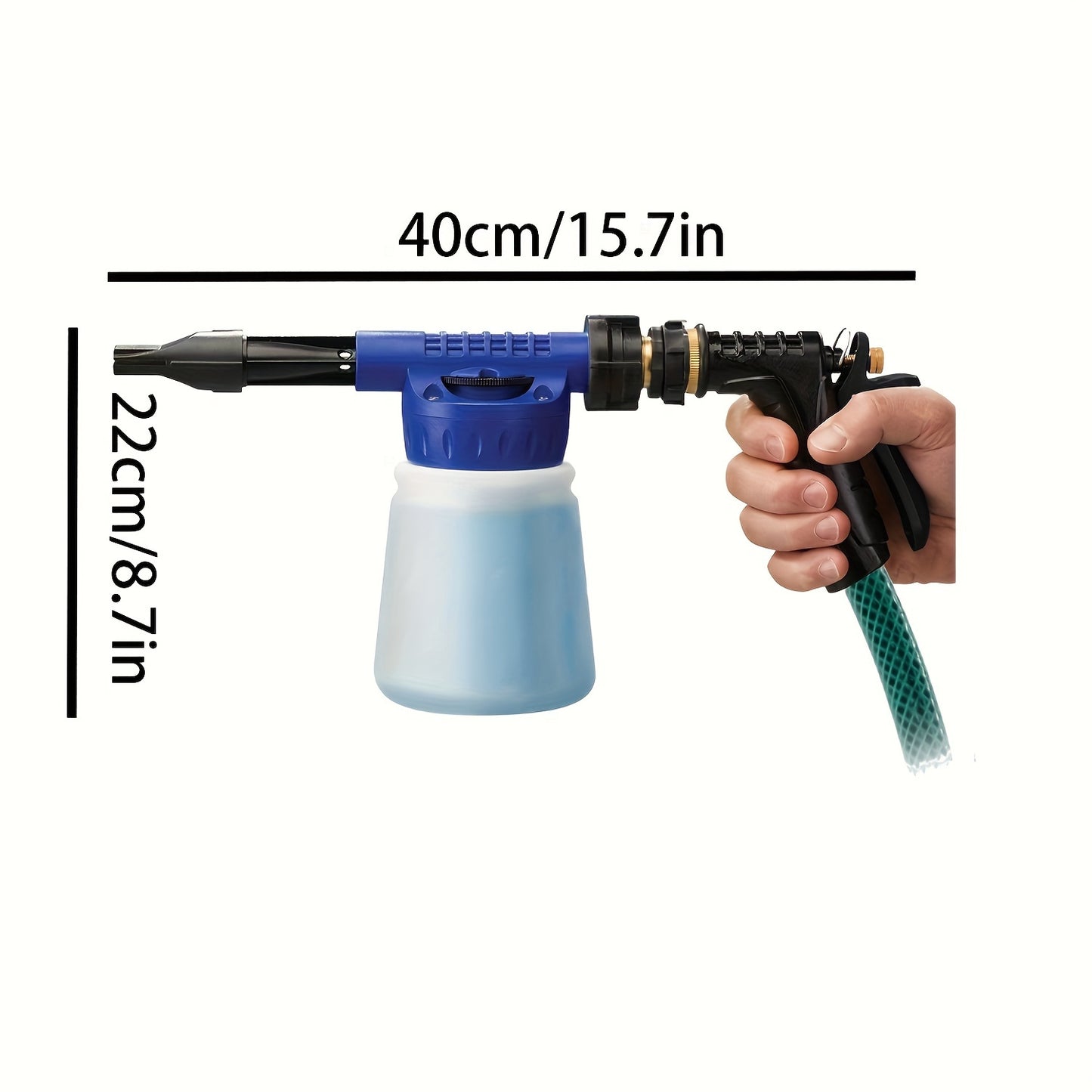 Adjustable Range Car Wash Gun Foam Jet Nozzle Gun for Cars, Trucks, Boats and More - Just Spray and Rinse, No Residue or Film