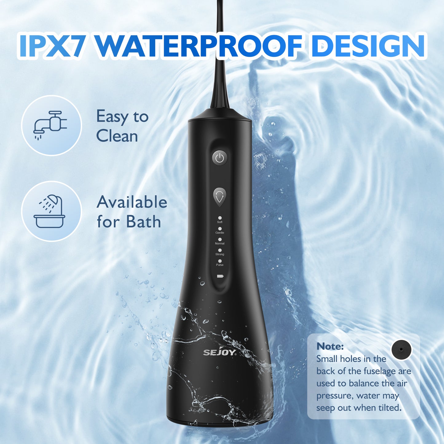 Water Dental Flosser For Teeth Cleaning, Cordless Portable Oral Irrigator Rechargeable, 5 Modes-5 Tips, IPX7 Waterproof Powerful Water Teeth Cleaner For Home Travel