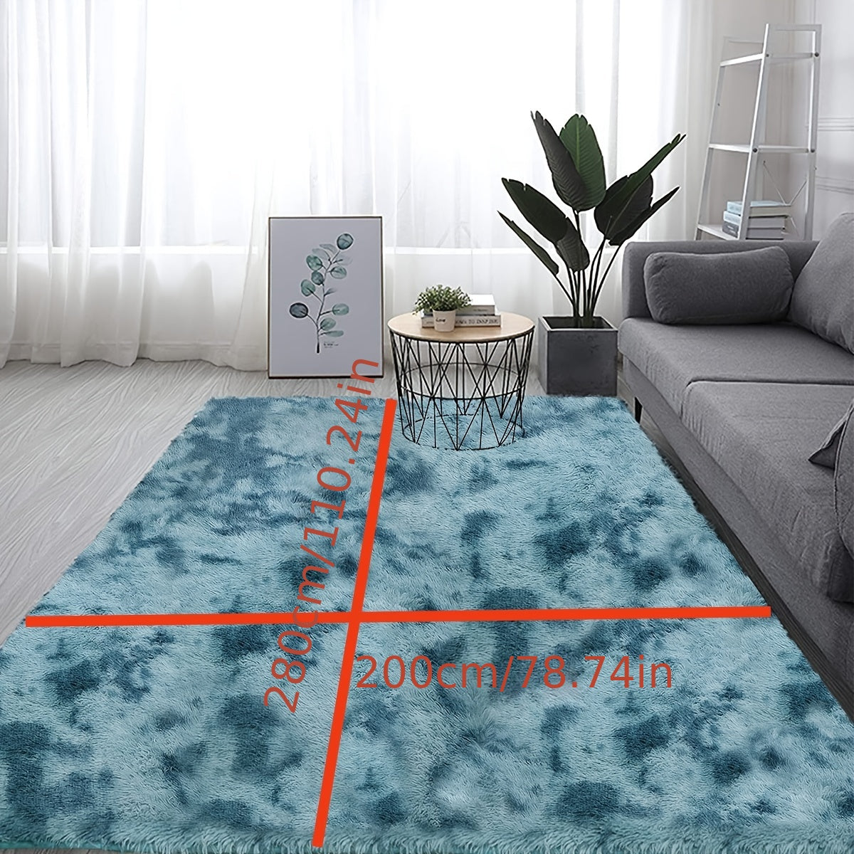 1pc Furry Floor Mat, Modern Bedroom Area Rug Non-Slip Large Fluffy Shaggy Indoor Carpet, For Home Living Room Decor (78.7*110.2in)