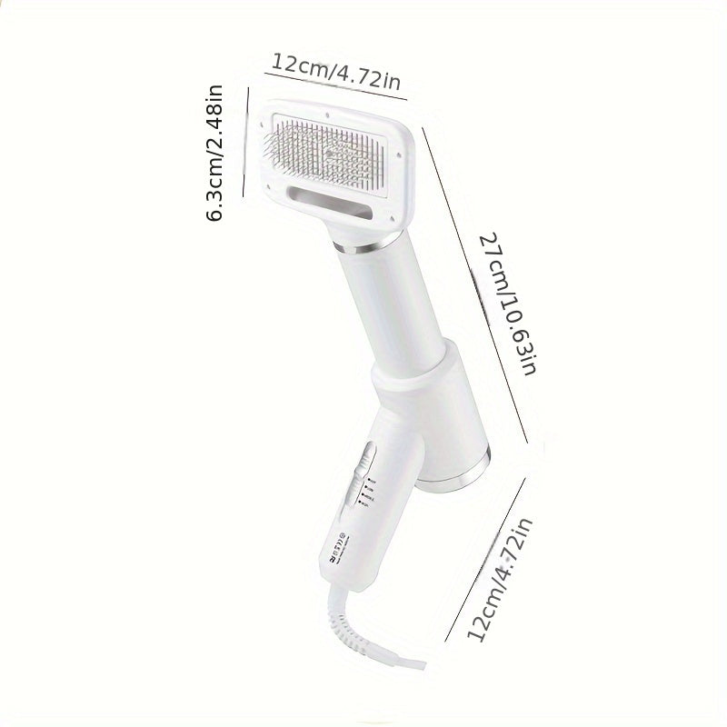 2-in-1 Quiet Pet Hair Dryer And Comb For Dogs And Cats, Hot Air Brush For Grooming And Hair Removal