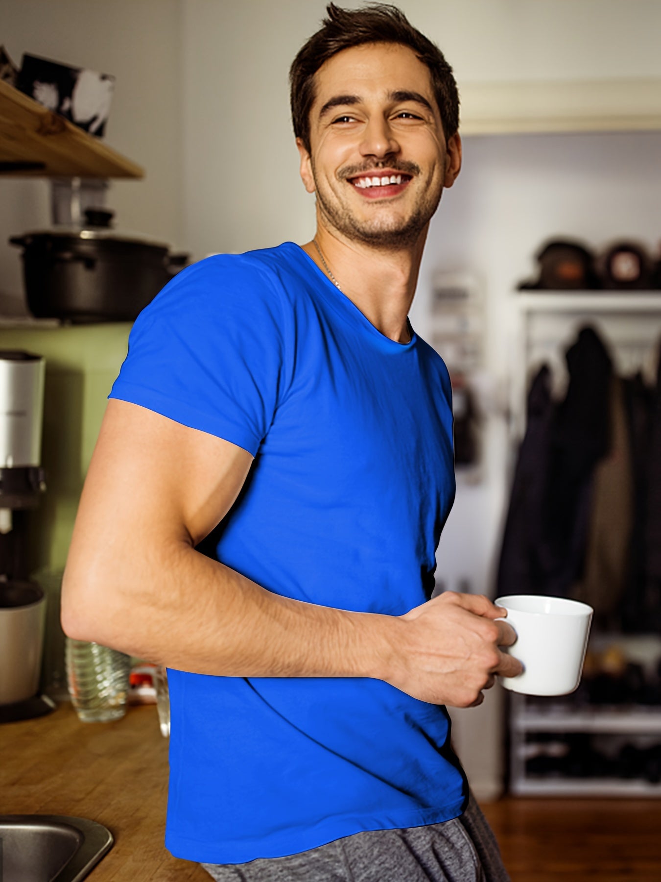 Camisetas de las PC de los hombres del tamaño extra grande 5, camisetas ocasionales de los deportes, camisetas respirables de secado rápido para el verano, ropa de los hombres