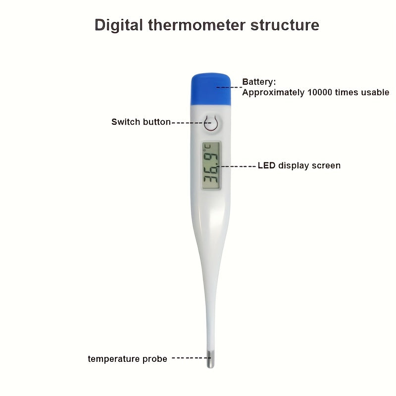 1pc Termómetro, Termómetro Celsius-Termómetro médico digital para fiebre Lecturas precisas y rápidas-Indicador de fiebre oral y rectal Celsius