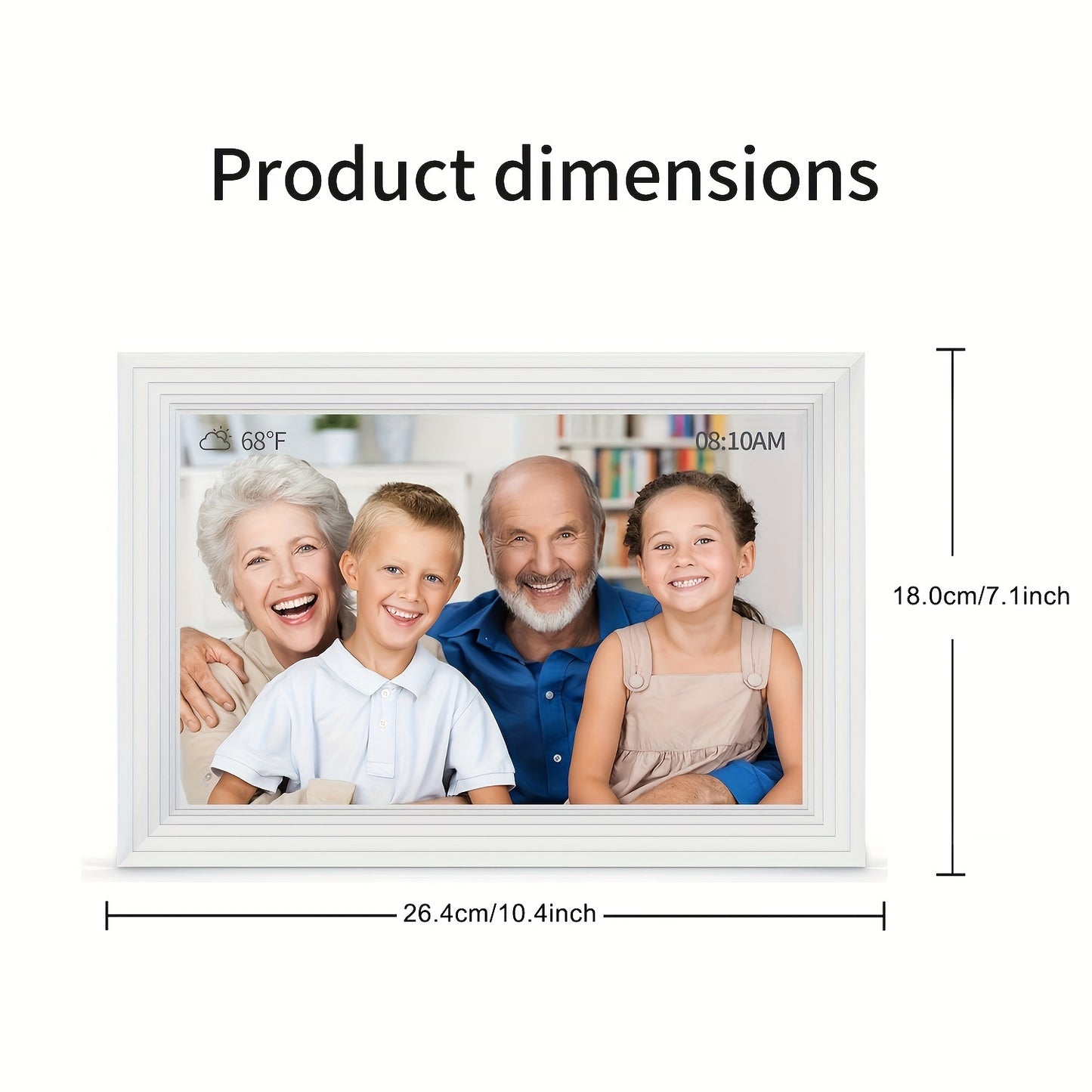 Porta-retratos digital Wi-Fi inteligente de 10,1 polegadas, tela de toque LCD IPS de 1280 x 800, rotação automática de retrato e paisagem, memória integrada de 32 GB, compartilhe momentos instantaneamente por meio do aplicativo Frame de qualquer lugar, su