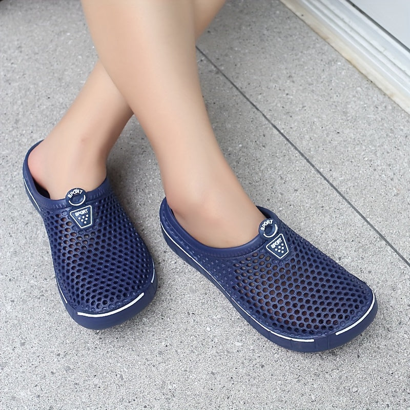 Women's Solid Color Clogs, Round Toe Slip-on EVA Shoes, Women's Casual Slides For Beach