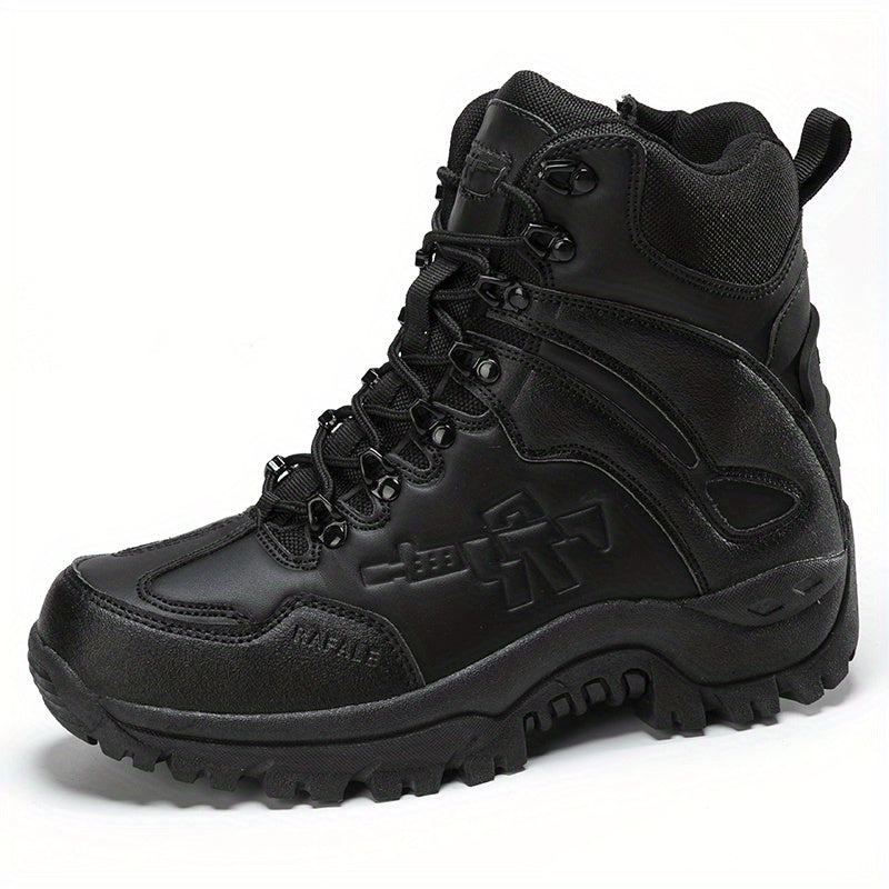 Men's Trendy High Top Lace Up Tactical Boots, Casual Outdoor Training Military Shoes With Assorted Colors