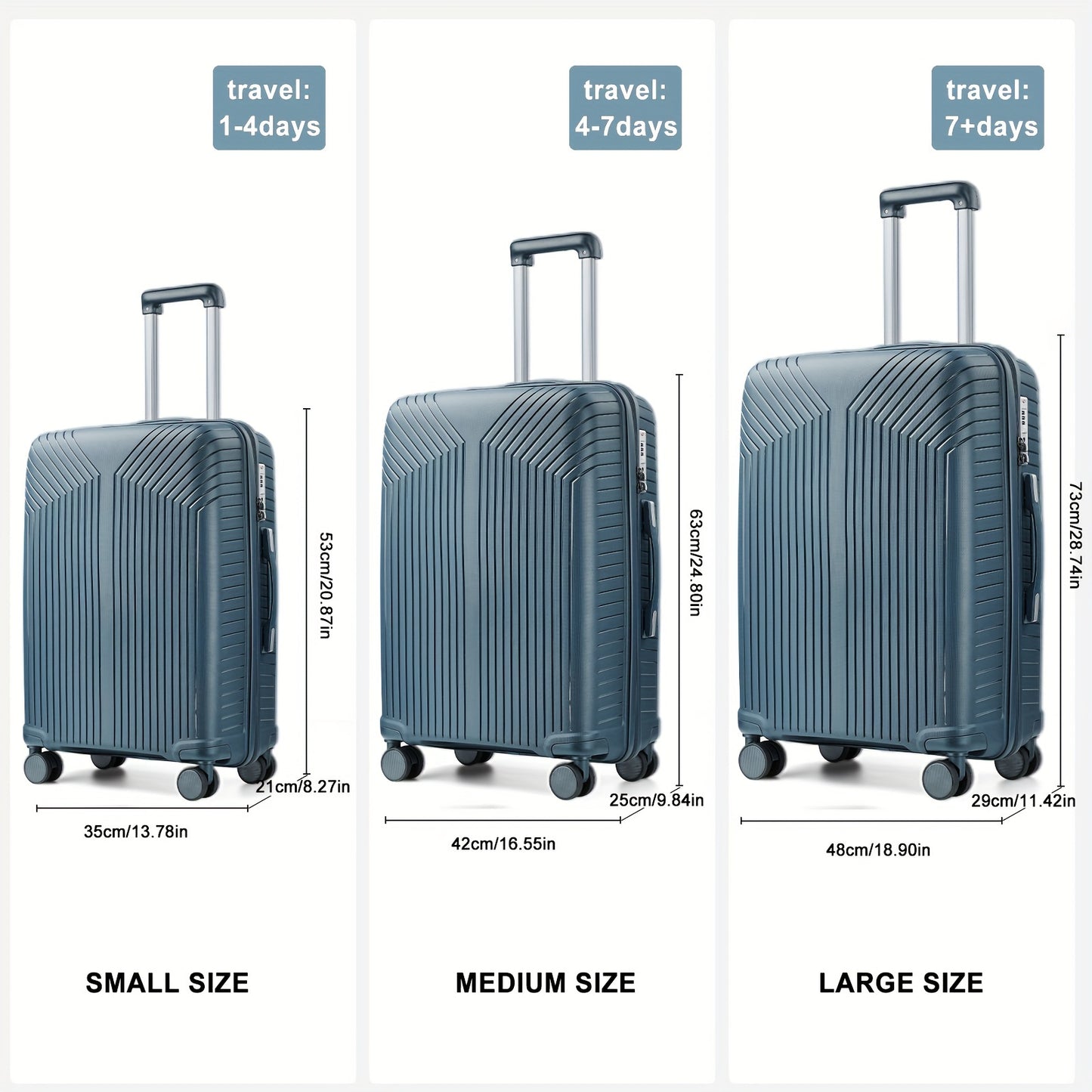 5pcs Travel Luggage Bag Set, Including 3pcs 28\u002F24\u002F20 Inch Hard-Shell Lightweight Suitcase, With Double Spinner Wheels Locks, Casual Zipper Backpack And Toiletry Bag