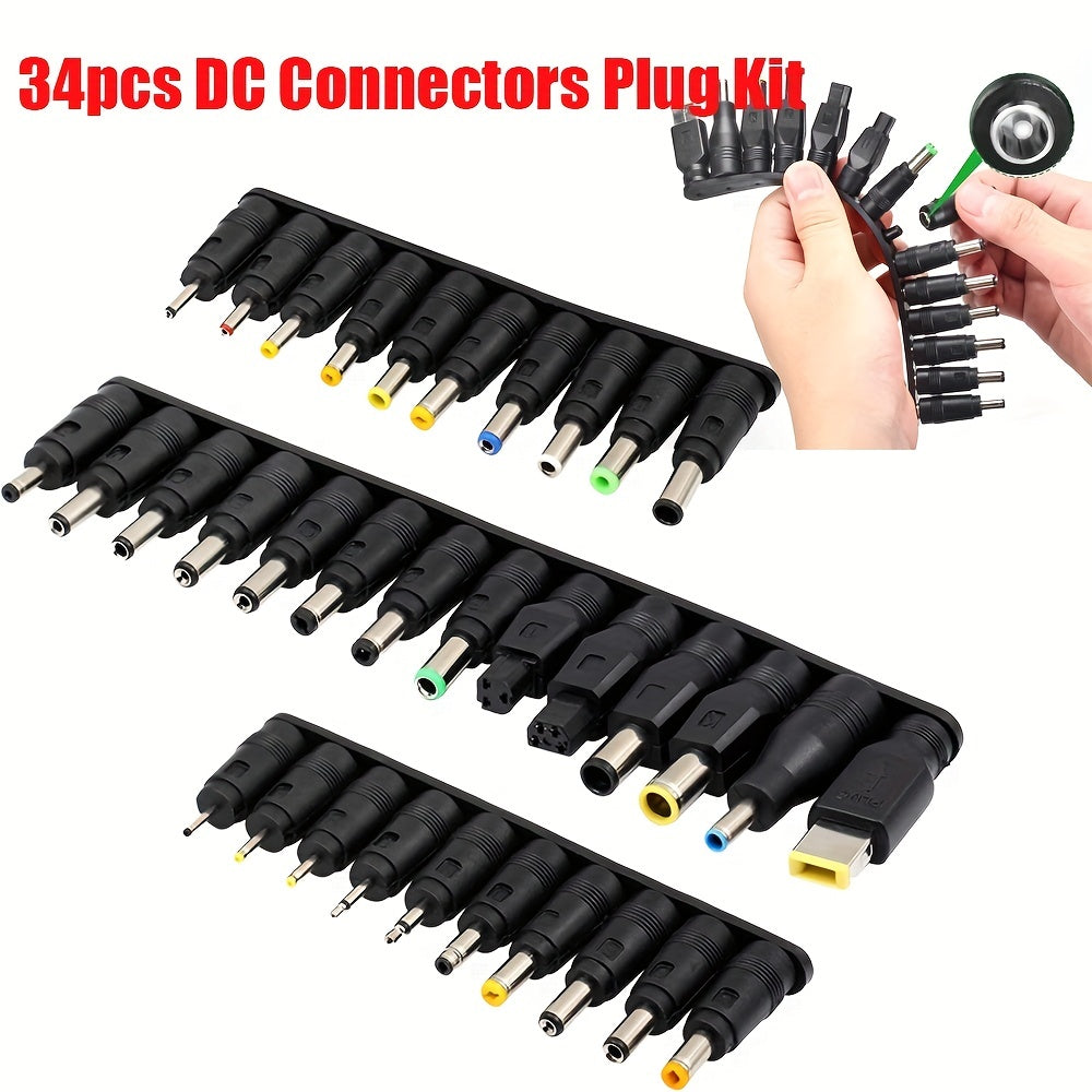 34pcs Ordinateur Portable Universel DC Plug Socket Adaptateur Connecteur Convient Pour Ordinateurs Portables