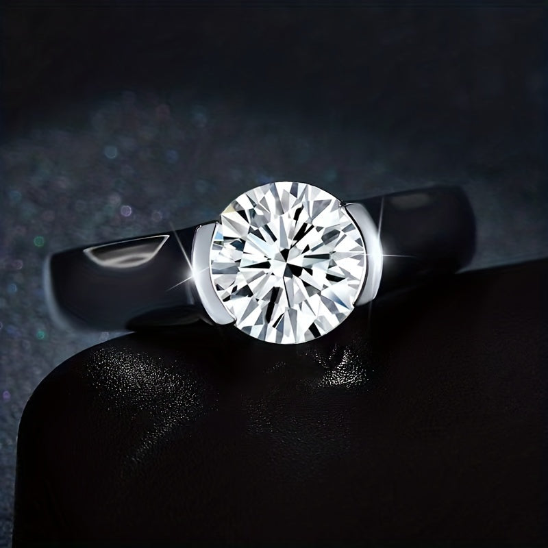 2 Carat Moissanite 925 en argent Sterling 18K or plaqué bague pour hommes et femmes Couple empilable cadeau de mariage