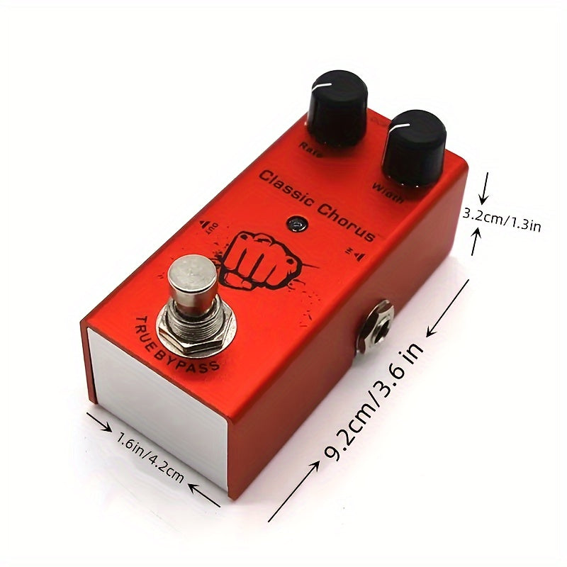 E-Gitarren Pedal Mini Größe CLASSIC CHORUS Effekte True Bypass Dist Rate Breite Mit DC 9V Netzteil Rot