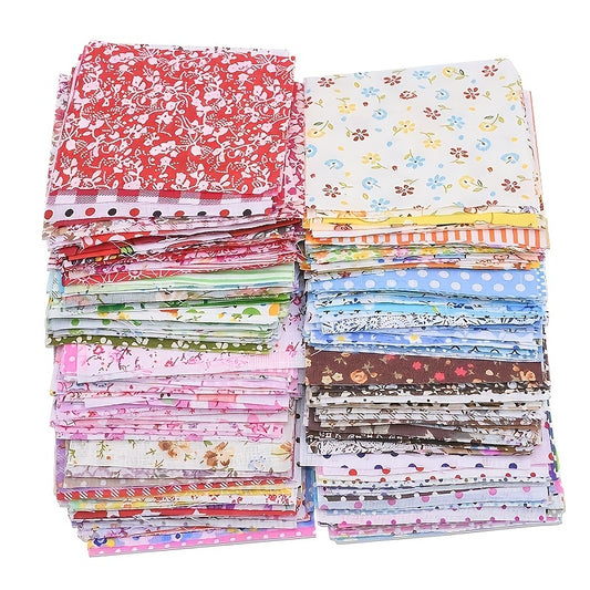 50pcs 3.9*3.9in Floral imprimé haut coton tissu Bundle carrés Quilting couture Patchwork chiffons bricolage Scrapbooking Craft