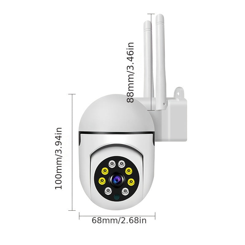 Câmera HD de 2,4 GHz, câmera WiFi sem fio de alta definição de 3 MP, câmera de segurança externa doméstica 1080p, com comunicação bidirecional, detecção móvel, rotação de 360 °, câmera infravermelha de visão noturna de alta definição para segurança domést