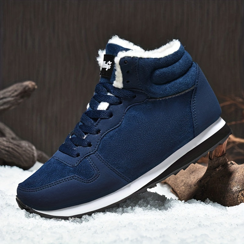 Men's Snow Boots, Warm Plush Lining Hiking Shoes For Outdoor, Fall\u002FWinter