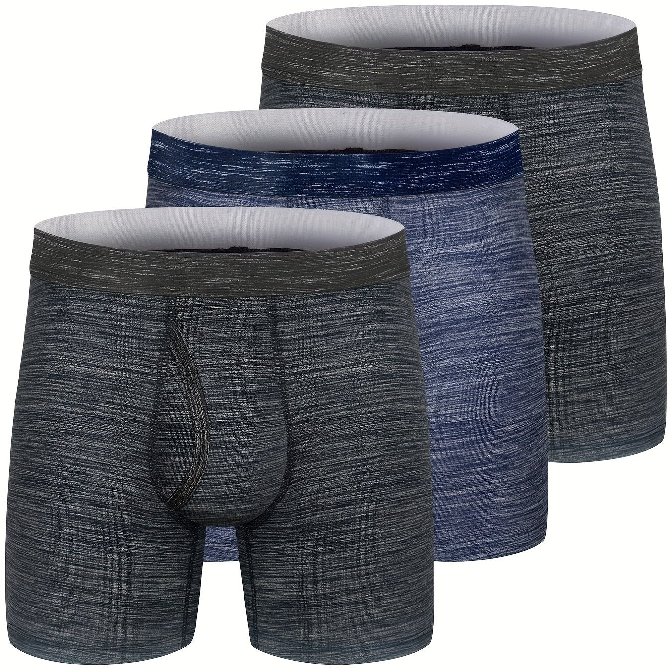 3 peças cuecas boxer com estampa de folha de desenho animado masculino