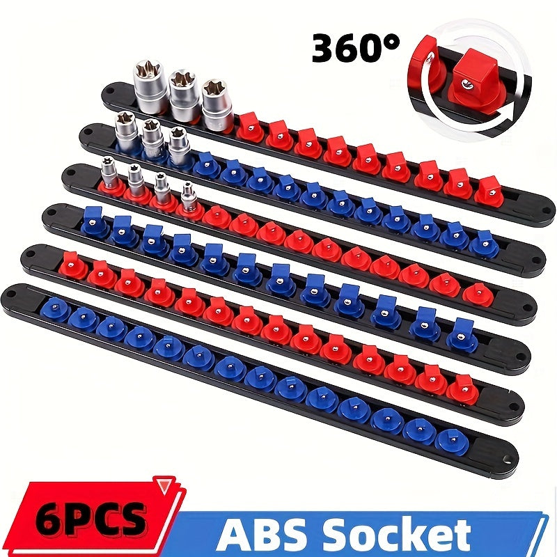 6pcs 360 &deg; pivotant ABS Socket Organisateur, Drive Socket Holder, 1 \ u002F4 \