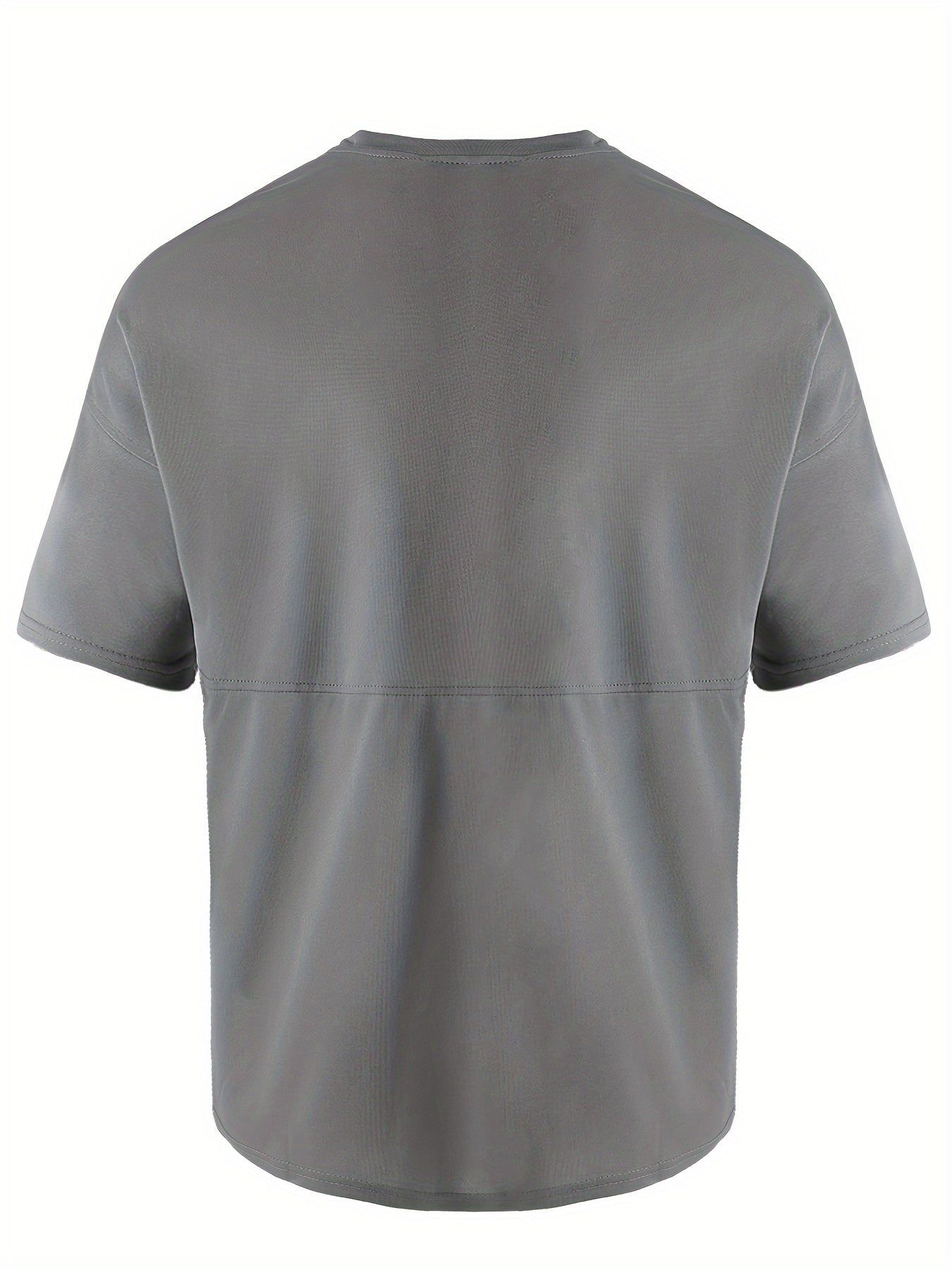 Camiseta Suelta Creativa Sólida para Hombre, Camiseta Deportiva Informal de Manga Corta con Cuello Redondo y Ligeramente Estirada para Correr, Ropa Deportiva para Hombre para Verano al Aire Libre