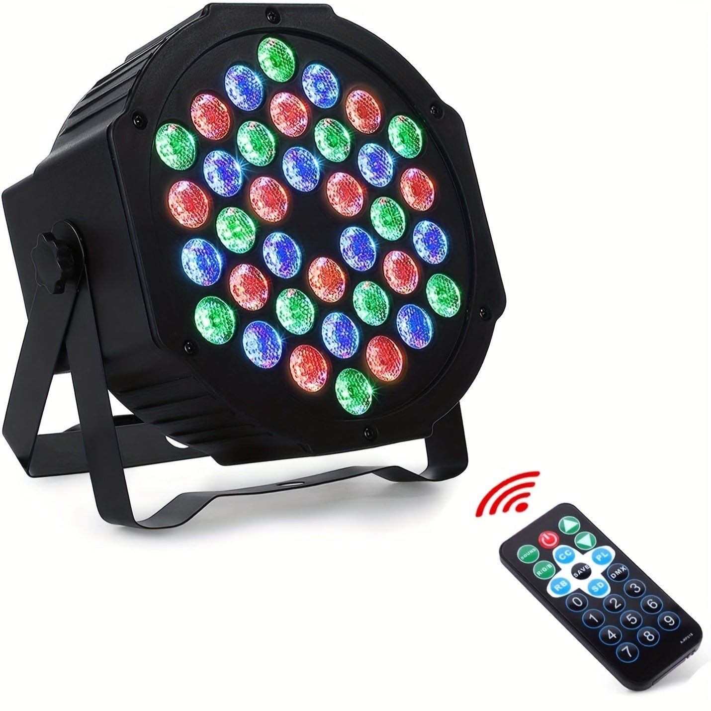 36 LED Stage Lights RGB DJ LED Par Light Remote & DMX Controlled Sound Activated Auto Play Uplights For Wedding Birthday Christmas Holiday Music Show Dance Party Stage Lighting-1Pack