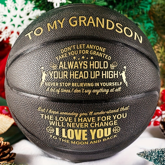 A Special Basketball To Show Your Grandson How Much You Love Them - Perfect Gift, International Standard Size(With A Pump)