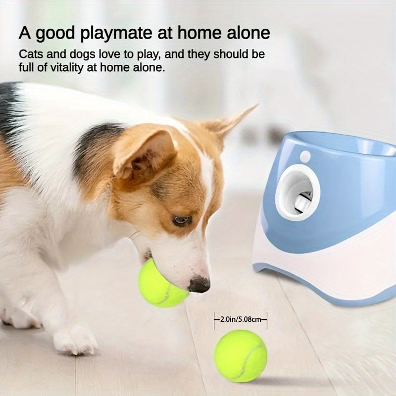 Pet Tennis Launcher Dog Toy With 6pcs Tennis Ball, Ball Throwing Pinball Machine, Throwing Ball Walking Dog Ball Throwing Machine Divine Tool Automatic Serve Machine