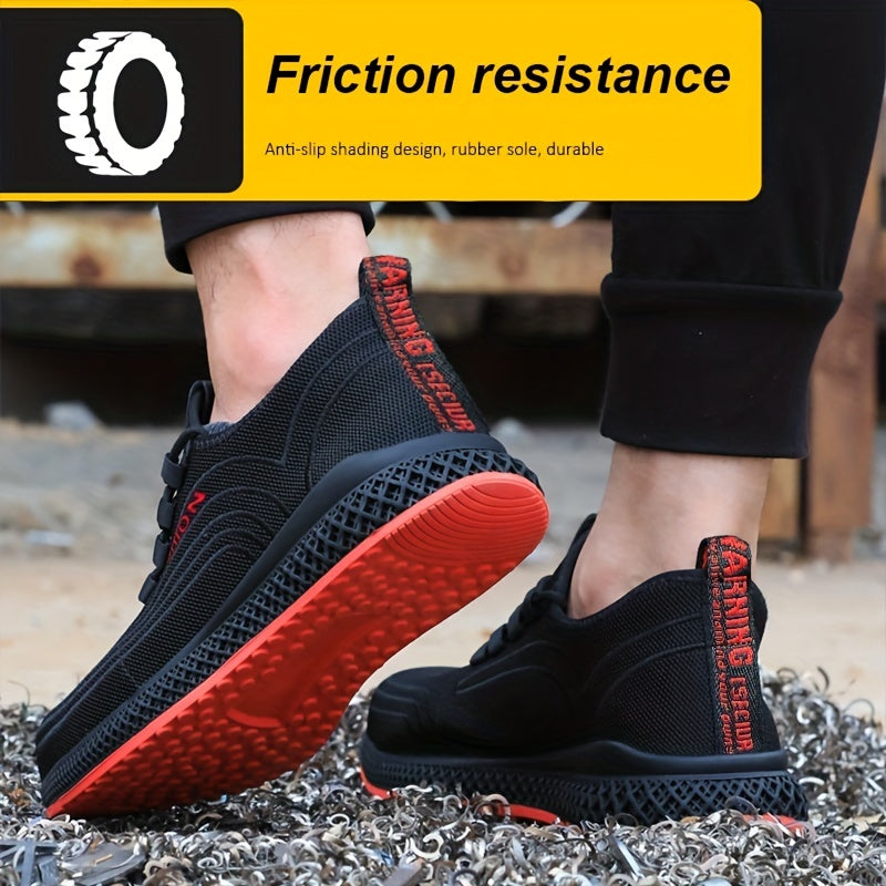 Chaussures de sécurité du travail des hommes, chaussures de travail en acier antidérapantes d'orteil de preuve de piqûre, espadrilles industrielles respirables extérieures de construction pour l'été de printemps