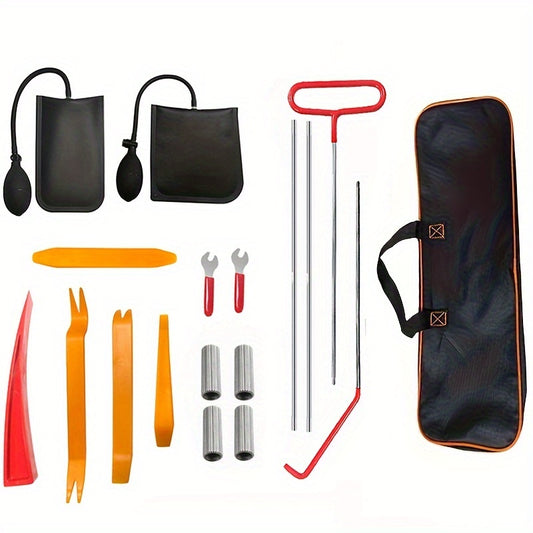 Complete Automotive Tool Kit: Inflatable Air Pump, Long Reach Tool, Car Window Door Open Fixing Gripper & More!