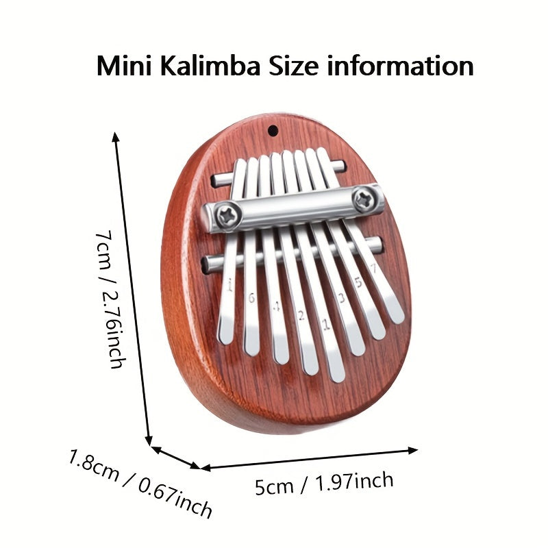 Mini piano Kalimba à 8 touches avec corps en acajou et sac de rangement-idéal pour les débutants, les amateurs de musique et les interprètes-cadeaux de Noël et de Thanksgiving parfaits, jeu de relaxation