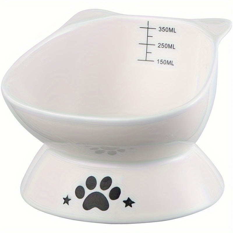 Ceramic High Foot Cat Bowl For Cat Cervical Protection, Pet Supplies