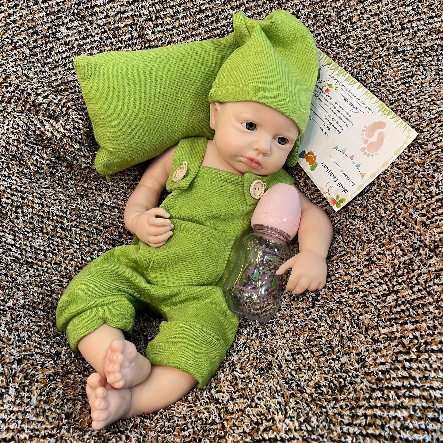 17.72inch Open & Closed Eyes Whole Soft Silicone Girls Reborn Dolls Painted Full Body Soft Solid Silicone Reborn Dolls With Cuddly Dress For Family's Christmas Gift \u002F New Year Gifts Collection Series