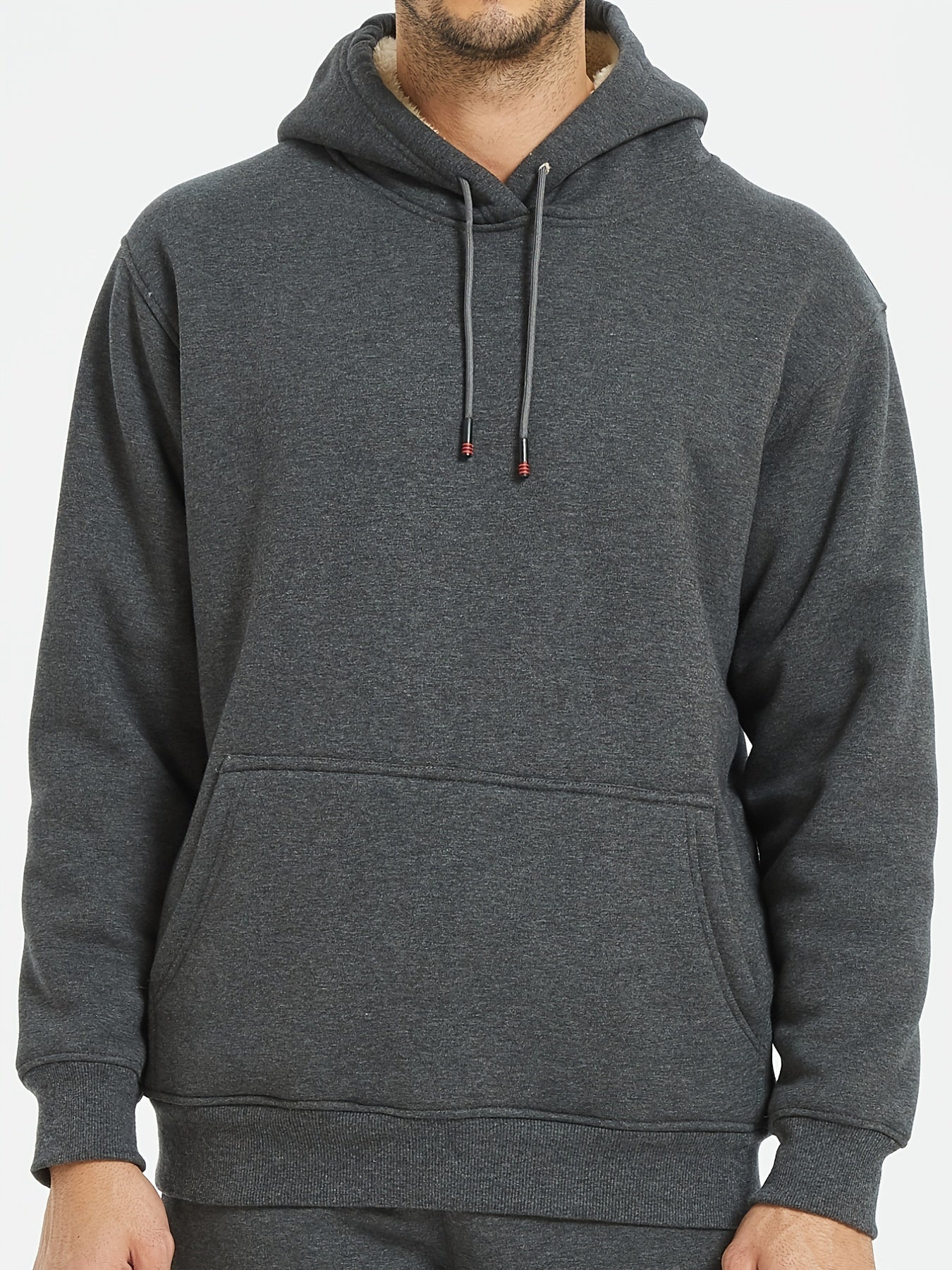 Men's Casual Stylish Solid Hooded Sweatshirt, Long Sleeve Tees For Spring\u002Fautumn, Men's Clothing, Plus Size