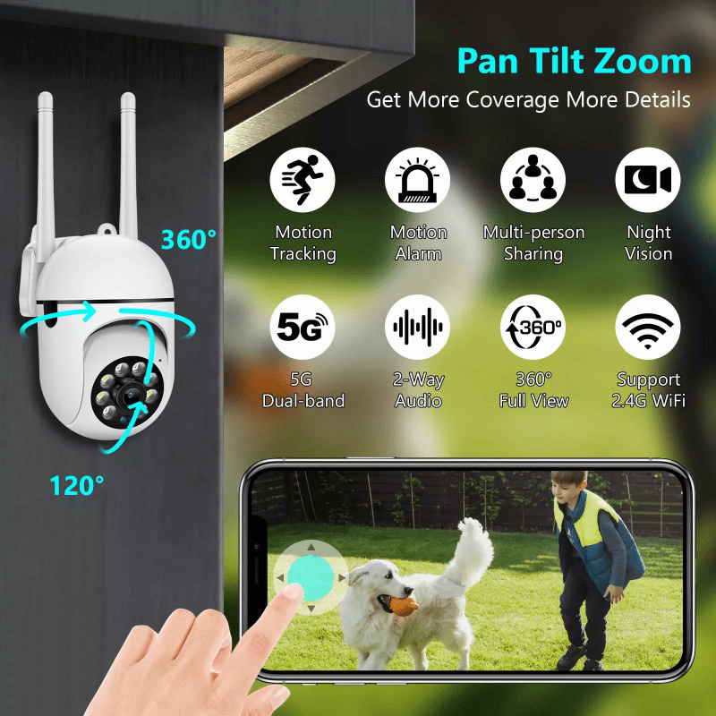 Secure Your Home with 1080P HD 5G WiFi Outdoor Night Vision Security Cameras