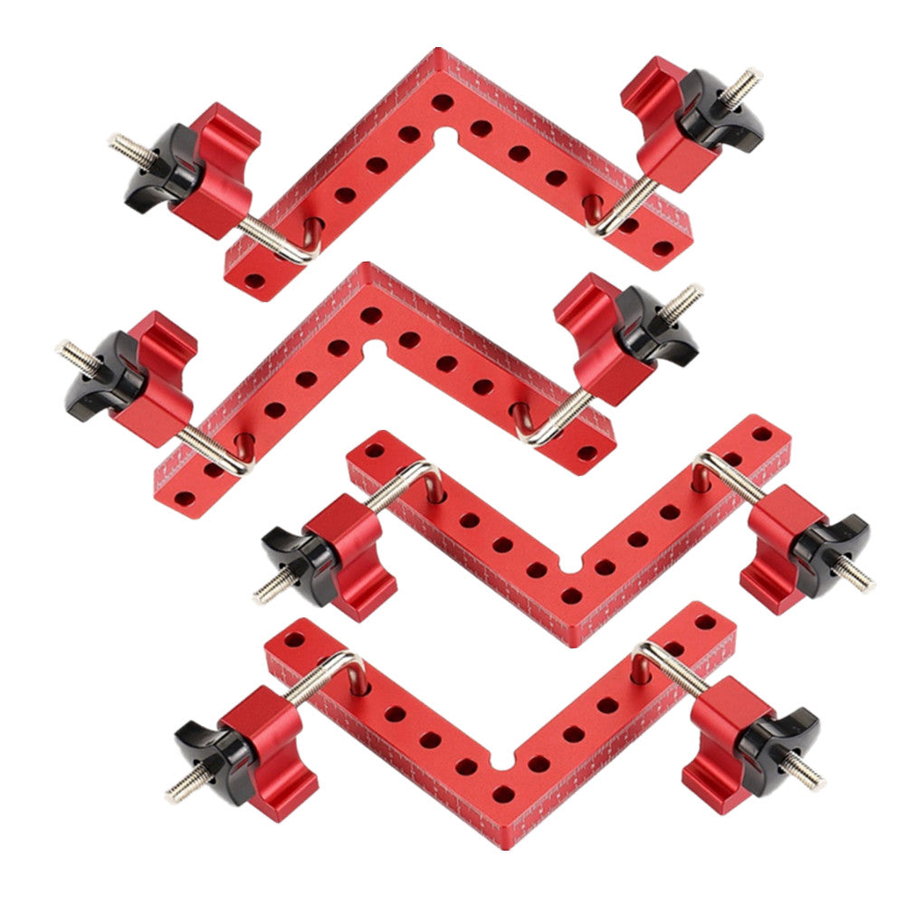 4 Packs, 90 Degree Aluminium Alloy Positioning Squares, Right Angle Clamps,  L-Shaped Corner Clamps, Woodworking Carpenter Clamps