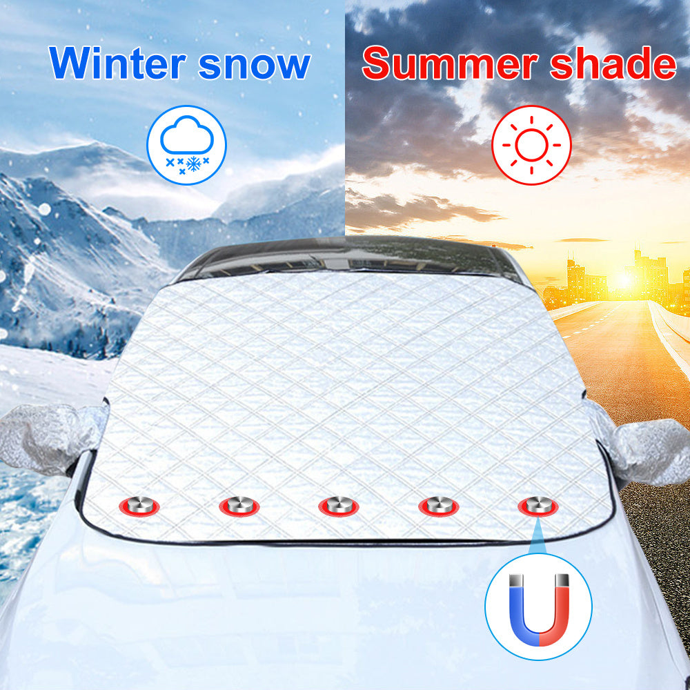 ¡Proteja su coche de todas las condiciones climáticas con esta cubierta impermeable, resistente a los rayos UV y a la nieve incorporada de succión magnética!