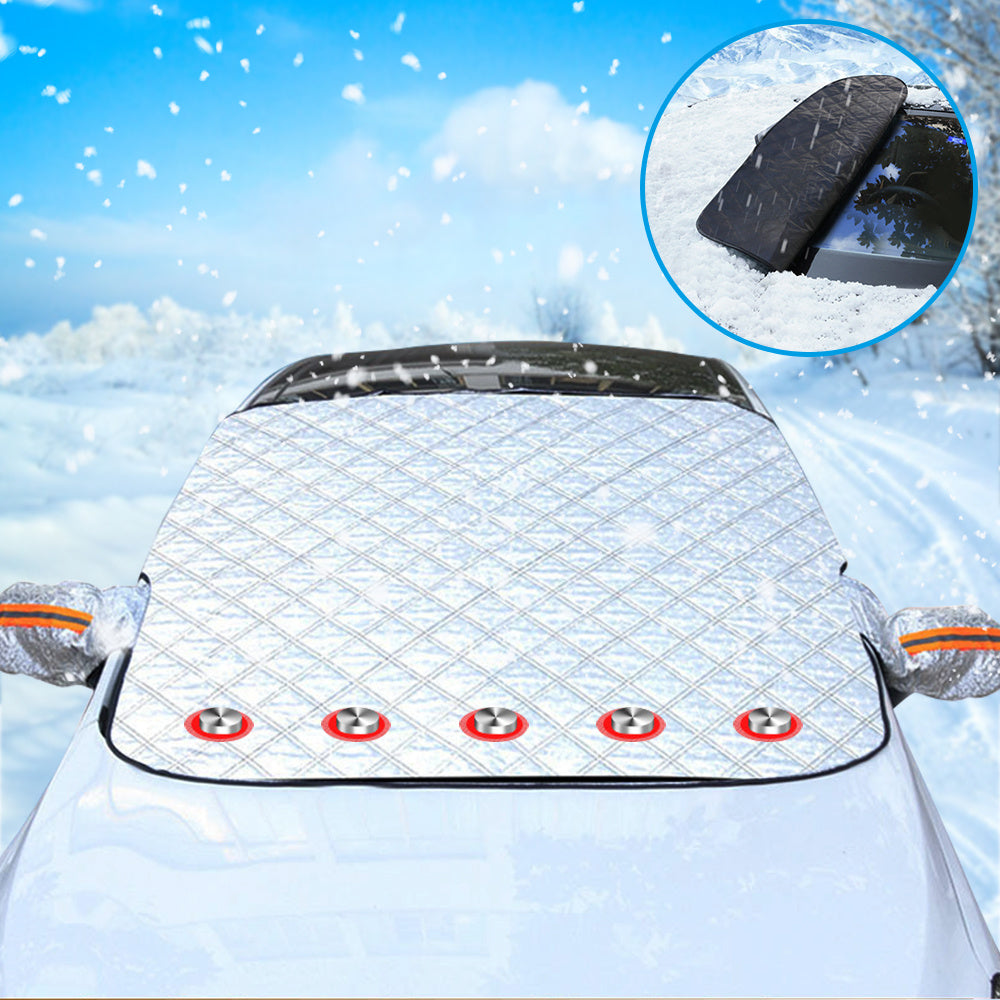 Protégez votre voiture de toutes les conditions météorologiques avec cette couverture imperméable, UV et résistant à la neige d'aspiration magnétique intégrée!