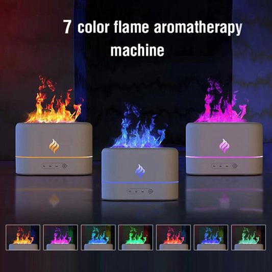 1pc 7 Farben Flammens imulation Ultraschall-Luftbe feuchter mit Aroma therapie und Beleuchtung-USB-betriebener ätherischer Öl-Diffusor für Schlafzimmer und Reisen