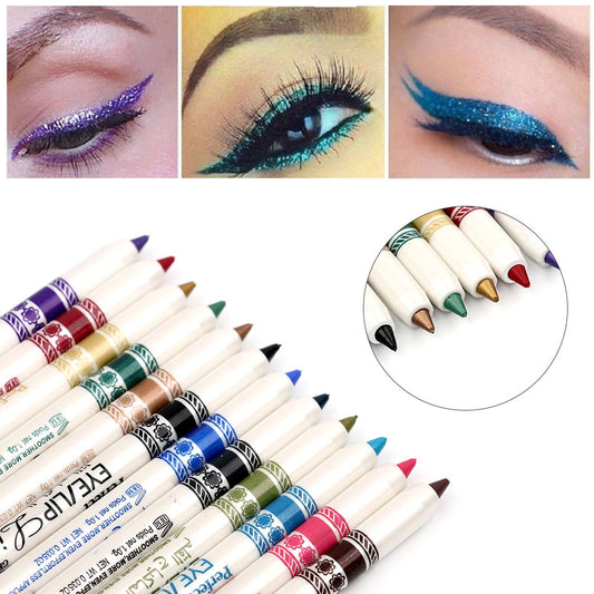 12pcs\u002Fset Colorful Eyeliner Pen Set - Waterproof, Luminous, and Long-Lasting Eye Makeup Stick