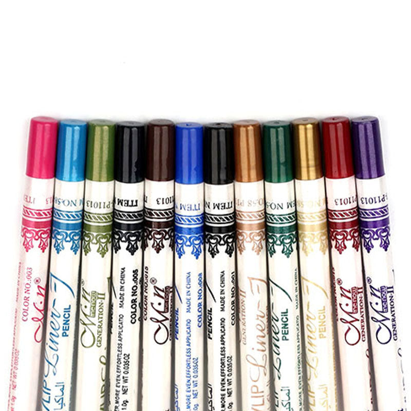 12 Stück \ u002Fset Buntes Eyeliner-Stift-Set-Wasserdichter, leuchtender und lang anhaltende Augen-Make-up-Stick