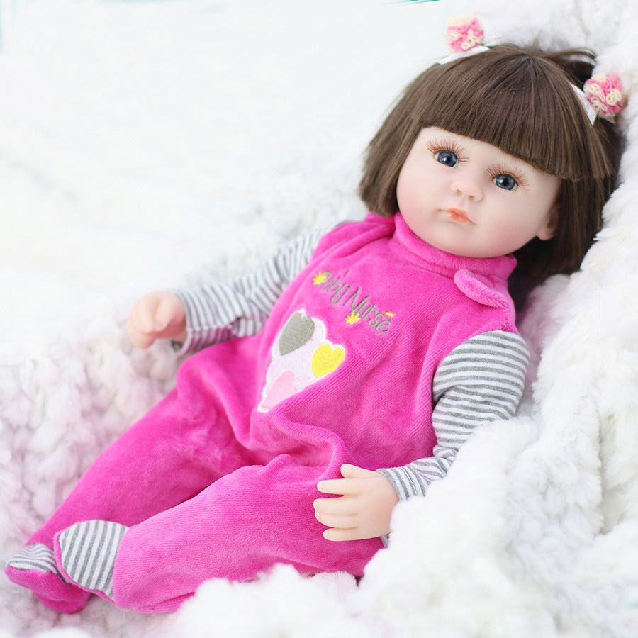 Rebirth Doll Simulation Baby Enamel Soft Glue Doll Children's Educational Toys Gift Standing Size 17in Seating Size 11.4 In , Halloween\u002FThanksgiving Day\u002FChristmas Gift