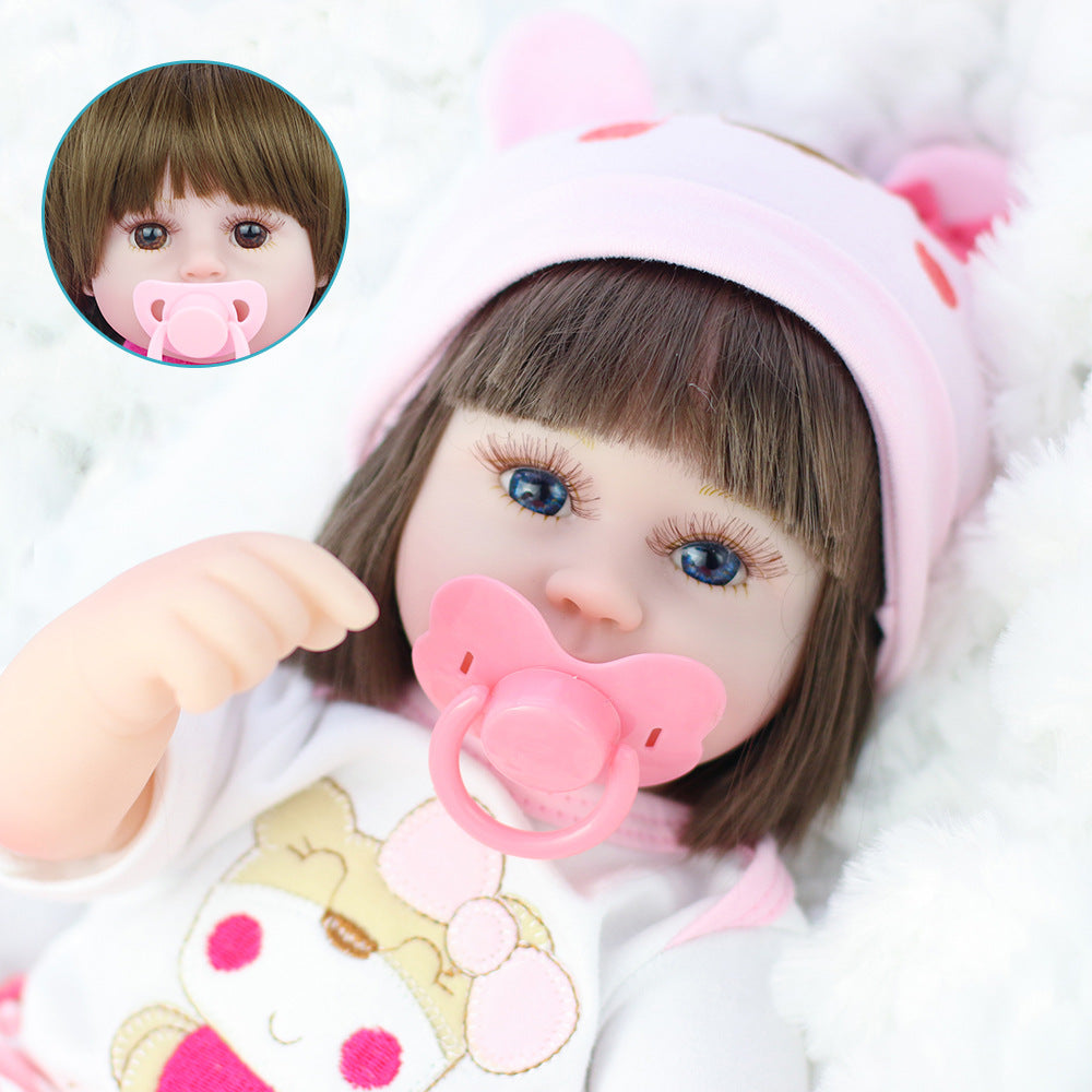 Rebirth Doll Simulation Baby Enamel Soft Glue Doll Children's Educational Toys Gift Standing Size 17in Seating Size 11.4 In , Halloween\u002FThanksgiving Day\u002FChristmas Gift