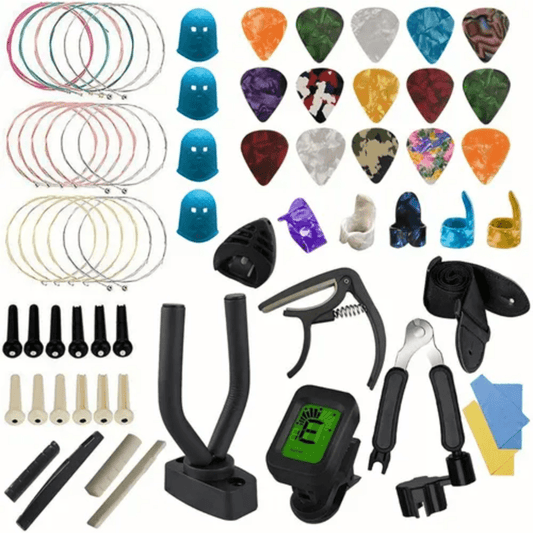 66pcs Guitar Accessories Set - Capo, Tuner, Picks, Strings & More - Perfect for Electric Guitar Parts!