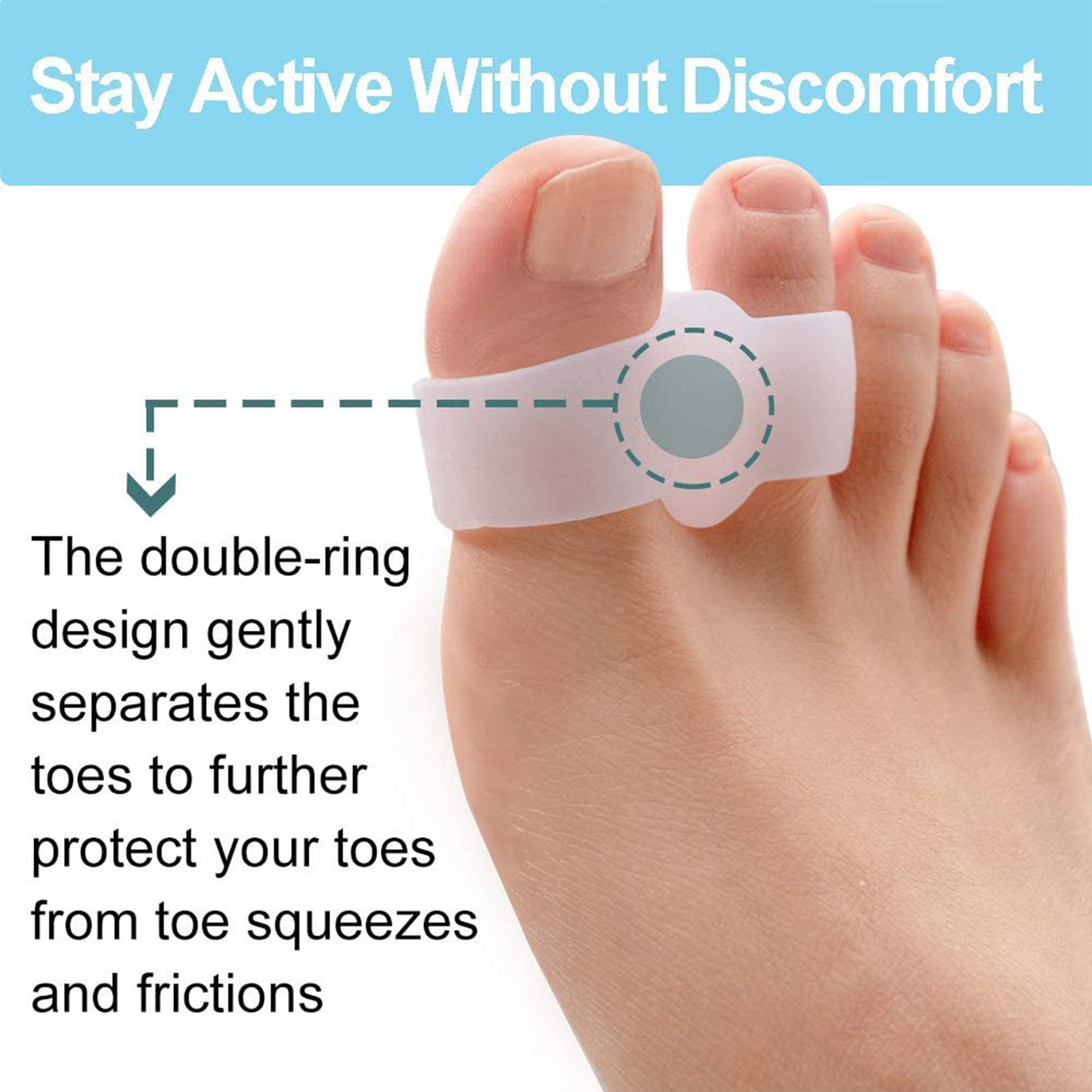 12 Packs Bunion Corrector 10 Loops, Toe Separators With 2 Loops, Big Toe Spacer Suitable For Bunion And Overlap Toe (White)