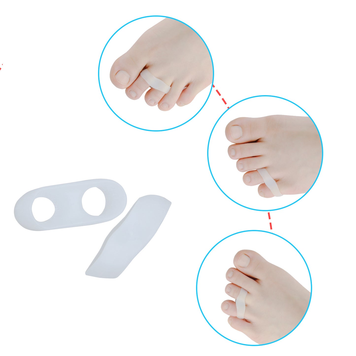 12 Packs Bunion Corrector 10 Loops, Toe Separators With 2 Loops, Big Toe Spacer Suitable For Bunion And Overlap Toe (White)