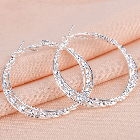 925 Silver Hoop Earrings Huggie Earrings Exquisite Jewelry Accessories For Women Bridal Wedding Party Prom Accessories