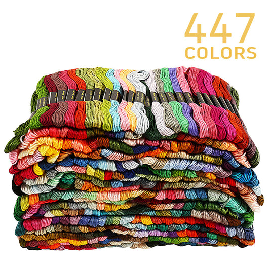 447 Color Cross Stitch Threads Cotton Rainbow Color Embroidery Floss Color Palettes Bracelets Floss 314.96inchCrafts Floss Mixed Color Embroidery Thread For Friendship Bracelets DIY Thread Crafts