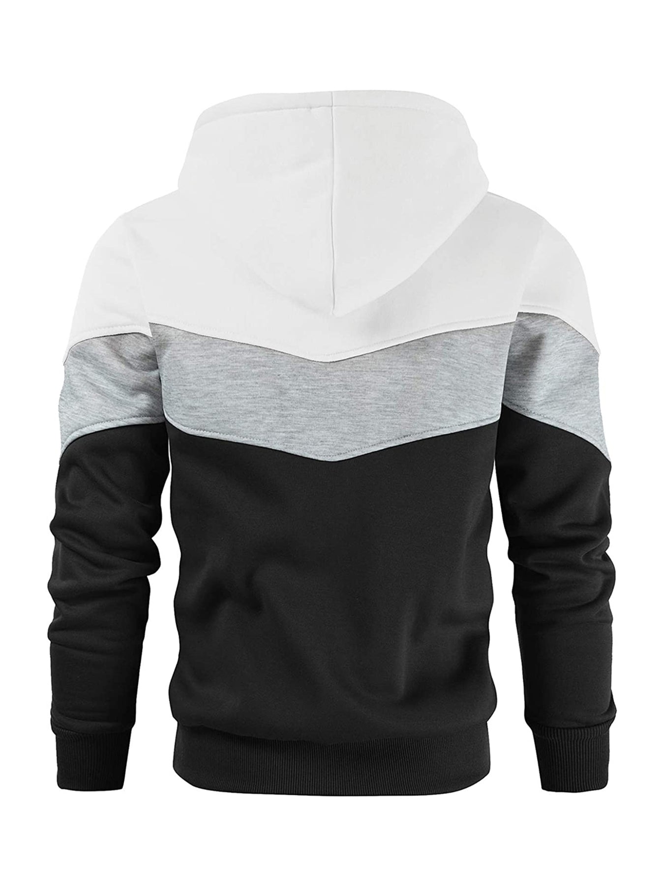 Plus Size Men's Color Block Pullover Hoodie, Long Sleeves Casual Sweatshirt With Pockets