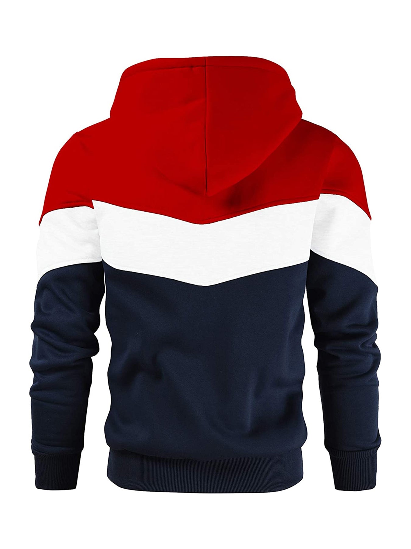 Plus Size Men's Color Block Pullover Hoodie, Long Sleeves Casual Sweatshirt With Pockets