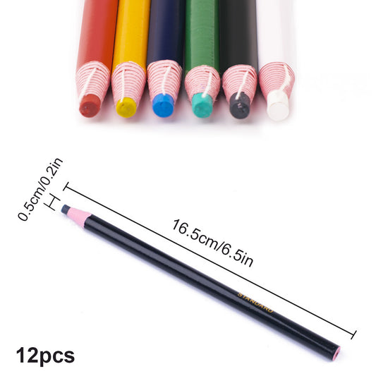 12pcs Tailors Chalk Pencils Water Soluble Sewing Mark Pencils Free Cutting Marking Fabric Craft Marking Sewing Tool