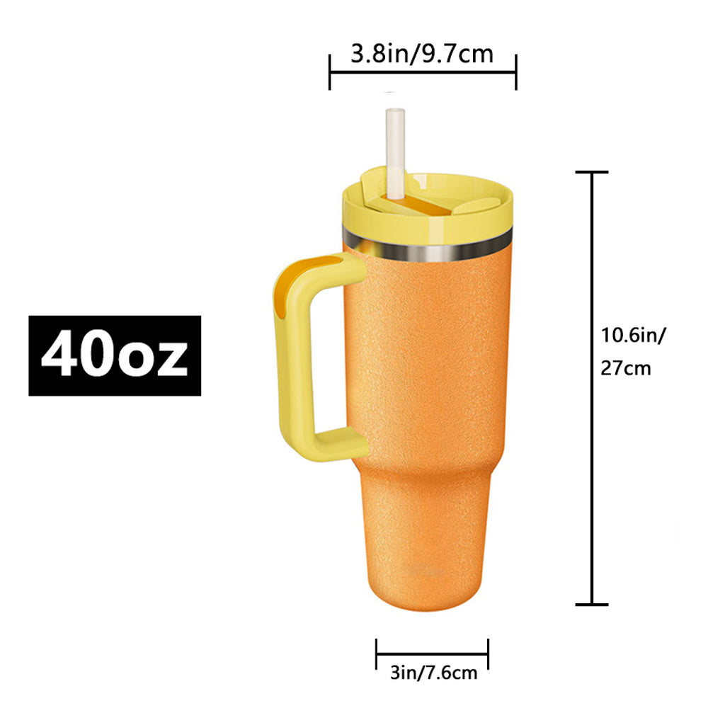 Portable 40oz Large Capacity Water Bottle, Stainless Steel Leak-proof And Anti-rollover Water Bottle Cup, Insulated Coffee Pot With Lid And Straw