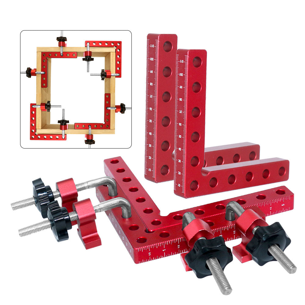 2-Pack 90 &deg; Posicionamiento Cuadrados: Aleación de aluminio L-Type Corner Clamps para cuadros, armarios, cajas y cajones